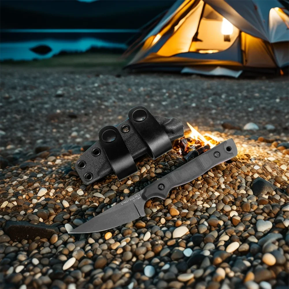 

Fixed Blade Knife Hunting Tactical Knife with Sheath Portable Neck Knife Outdoor Hiking Adventure Essential EDC Tool G10 Handle