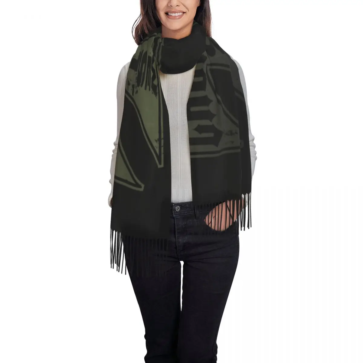 Stylish West Coast Iron Cross Choppers Tassel Scarf Women Winter Fall Warm Shawl Wrap Female Scarves