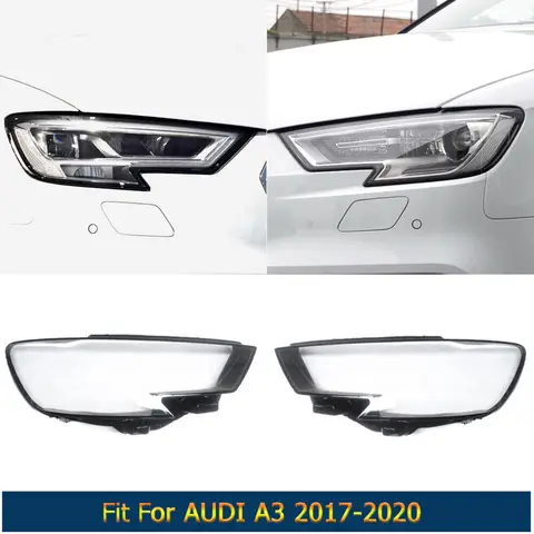 Guscio fari L/R per Audi A3 S3 2017 2018 2019 2020 copriobiettivo fari paralume trasparente copertura faro auto trasparente