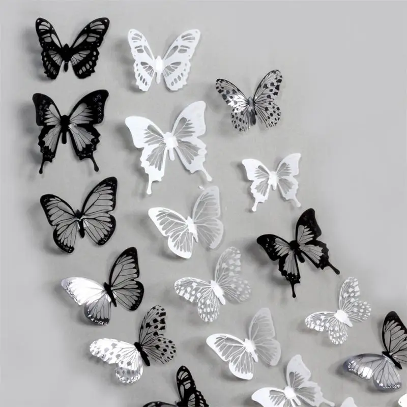 

18Pcs/Set 3d Crystal Butterfly Wall Sticker Beautiful Butterflies Art Decals Home Decor Stickers Wedding Decoration On The Wall