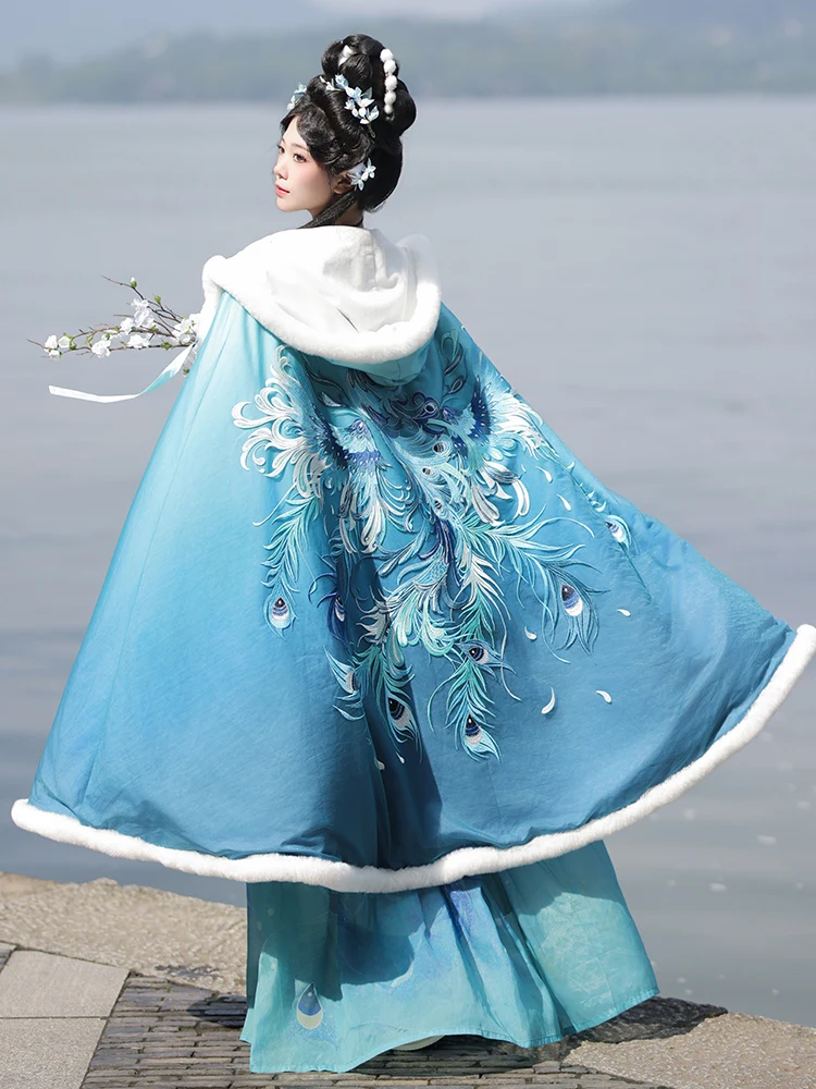 

Осенне-зимний женский комплект Hanfu с тяжелой вышивкой, пирья пако, юбка длиной до груди и верхний ансамбль, оригинальный дизайн
