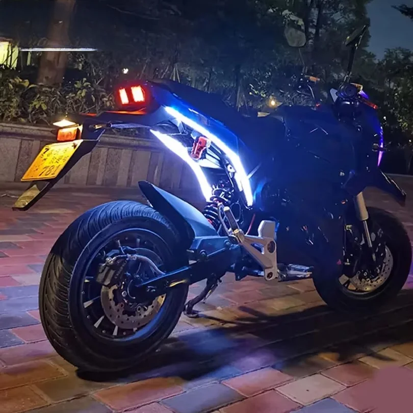 2pcs Motorcycle Turn Signal Lights LED Daytime Running Lights Tail Light DRL Waterproof Decoration Strip Brake Flowing Light
