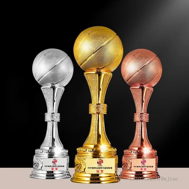 Customized Resin Football Trophy, Creative Trophy, Large Size, Gold, Silver and Copper, High-Grade, 40cm