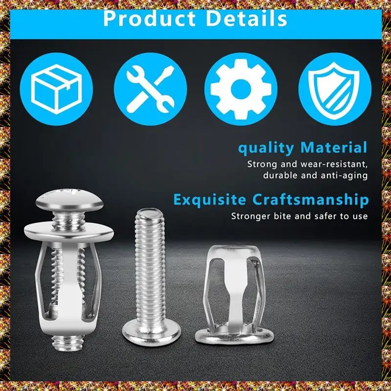 BTCL 40 Pcs Hollow Door Anchors And Screws, Hollow Metal Cavity Fixing Core Door Anchors For 0-5Mm Door Hollow Wall Sheet