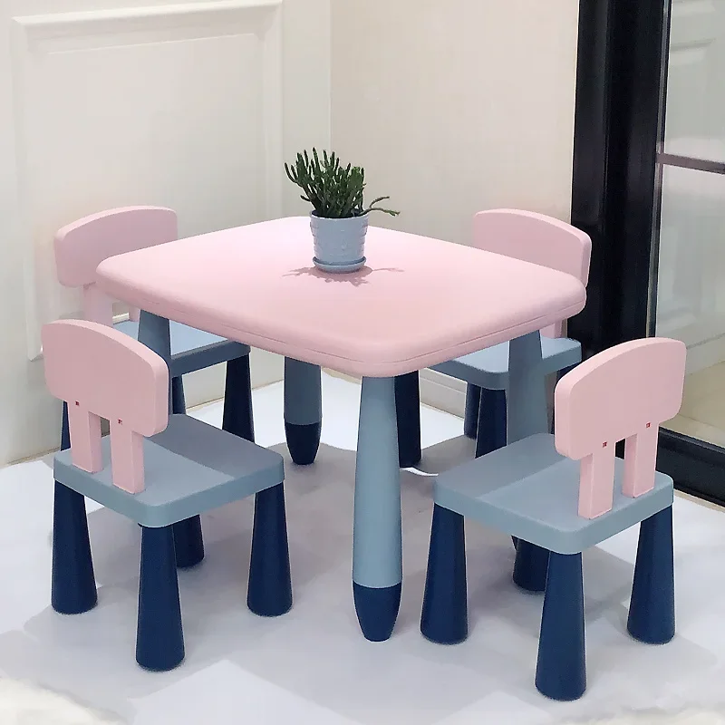 Kindergarten Plastic Children's Table Household Baby Toys Writing Learning Desk Easy Clean Living Room Kids Game Low Tables