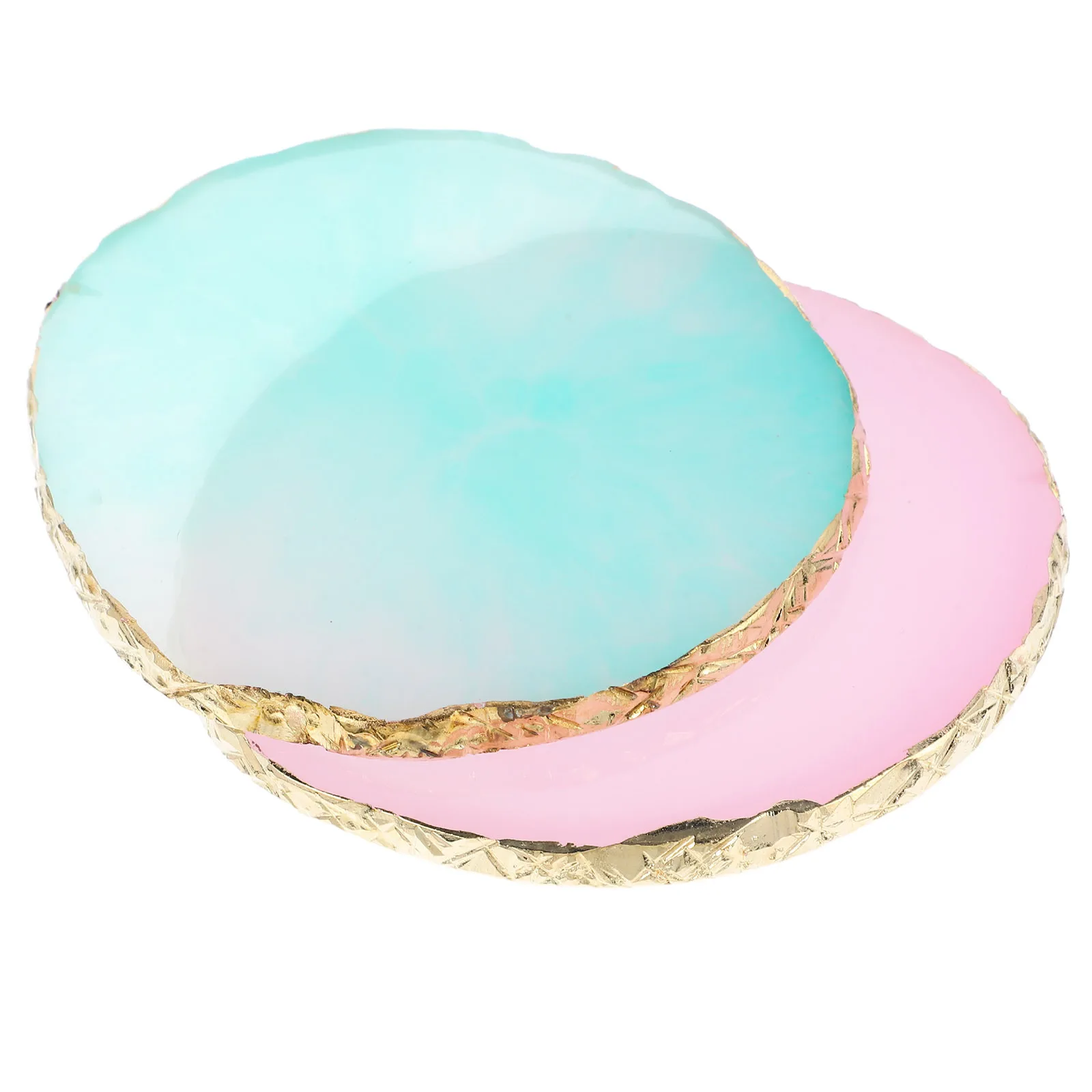 2Pcs Resin Nail Art Mixing Palette Practical Nail Color Display Tray Easy to Polish Tool Gel Nails Polish Palette