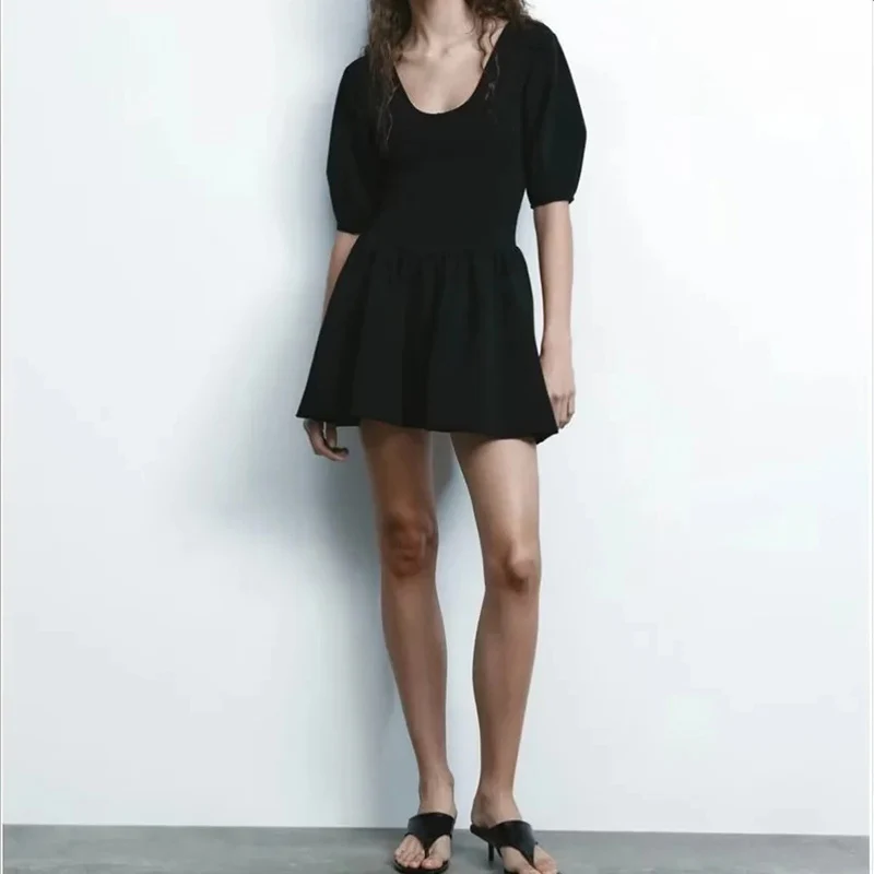 ربيع 2025 تنورة نسائية منتفخة Bla Dr ذات خصر متوهج تصميم ألياف البوليستر Z وصلت حديثًا