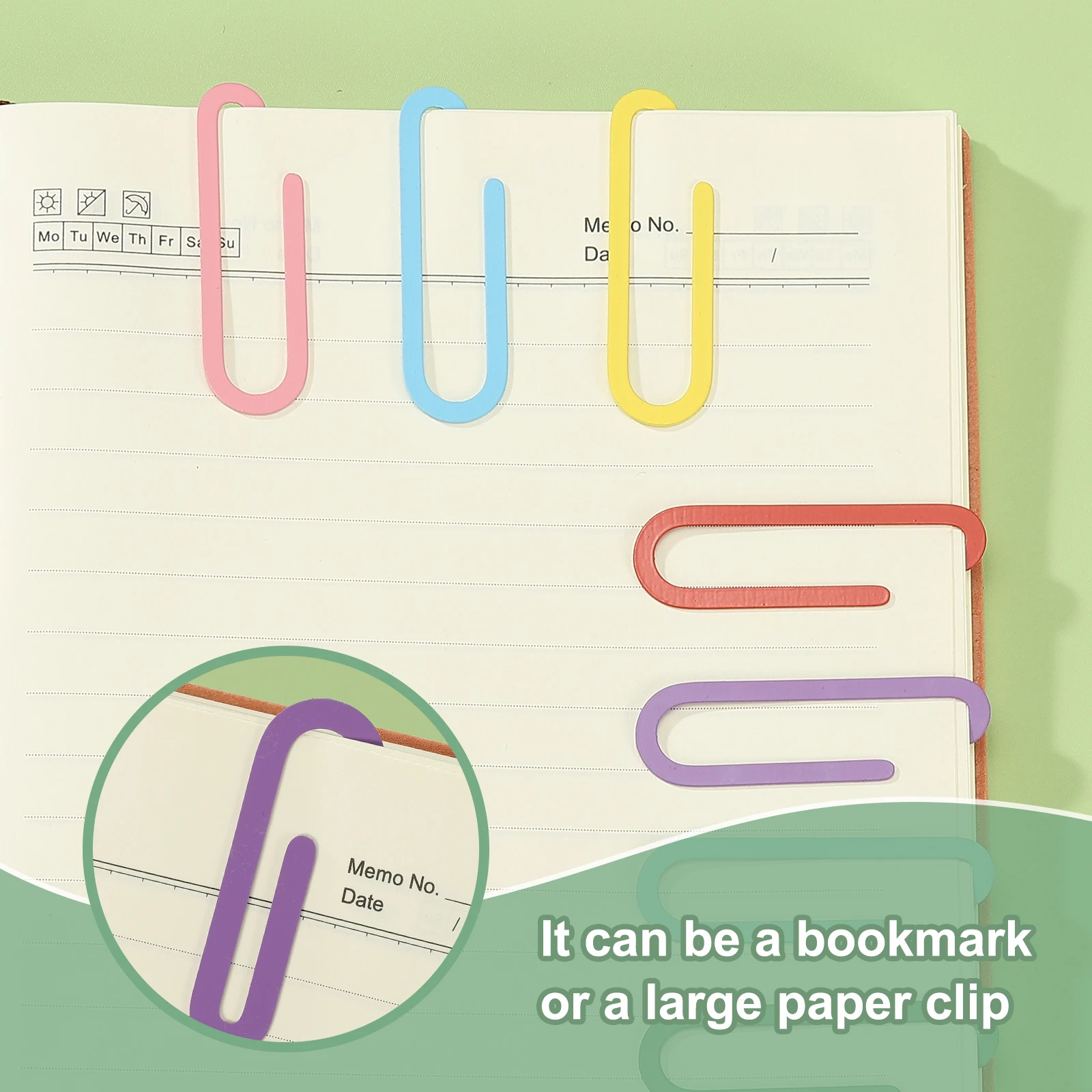8Pcs Paper Clip Bookmarks Metal Book Marks Page Markers Gift for Book Reading Notebook Document Office Teacher Reader Multicolor