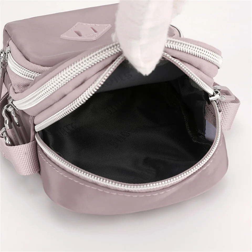 Fashion Women Crossbody Bag Shoulder Bag Casual Nylon Messenger Bag Multilayer Female Tote Travel Handbag