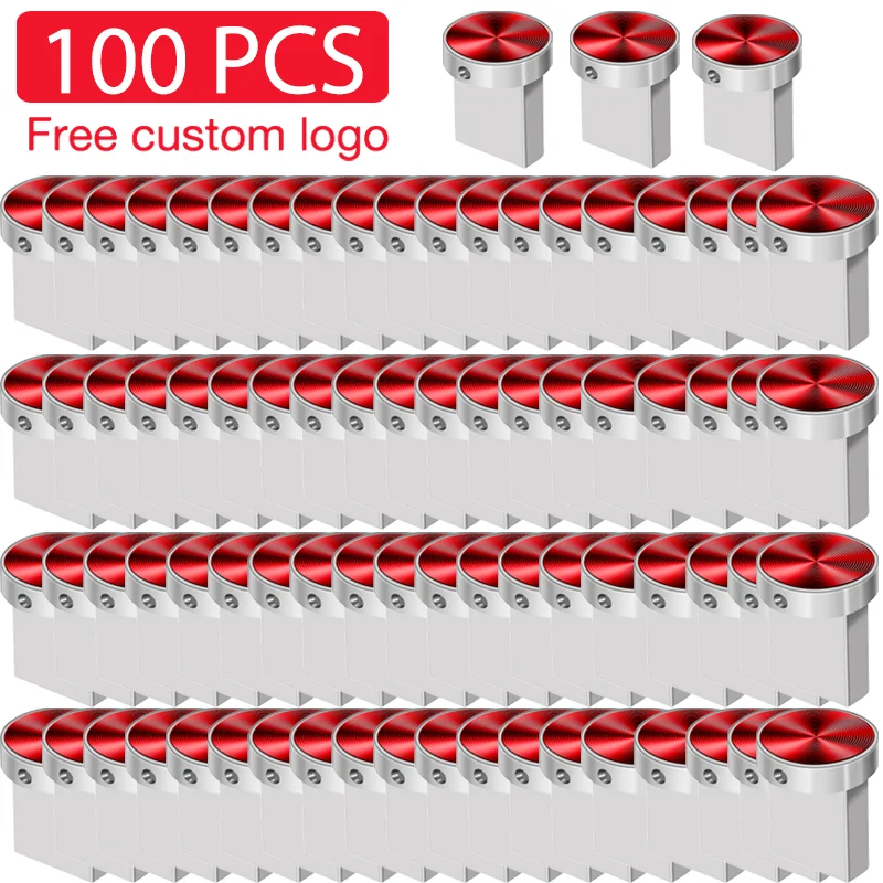 

100PCS LOT Free Custom Logo USB Flash Drive 128GB 64GB 32GB Mini Memory Stick 16GB Wholesale Metal Pen Drive 8G Silver USB Stick