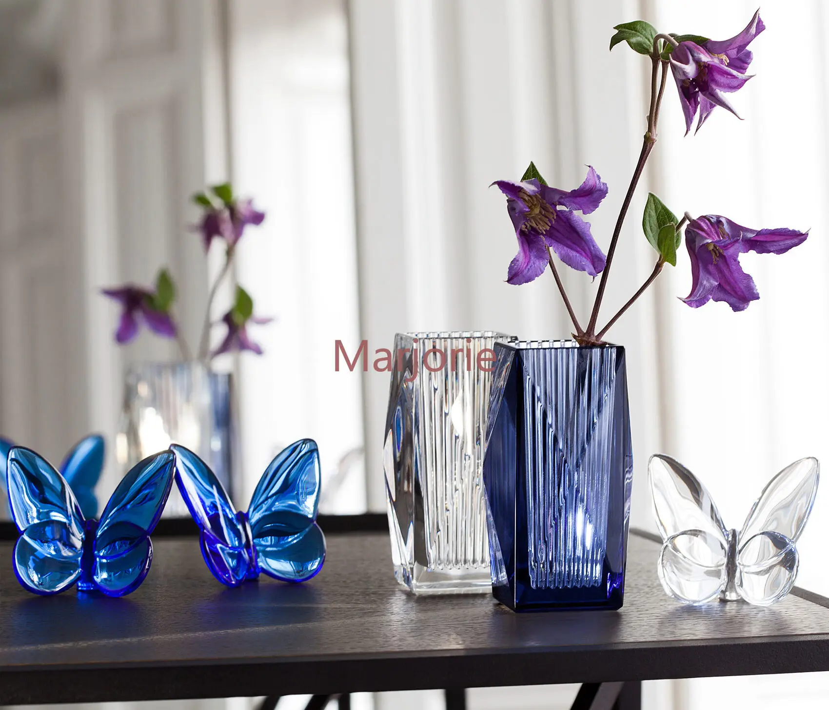 Colored Glaze Crystal Butterfly Ornaments Home Decoration Crafts Holiday Party Gifts