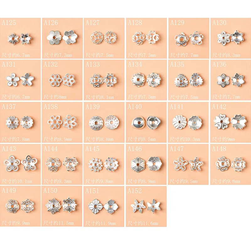 S925 Silver Bead Holder Single Bead DIY Beads Crystal Handmade Jewelry Making