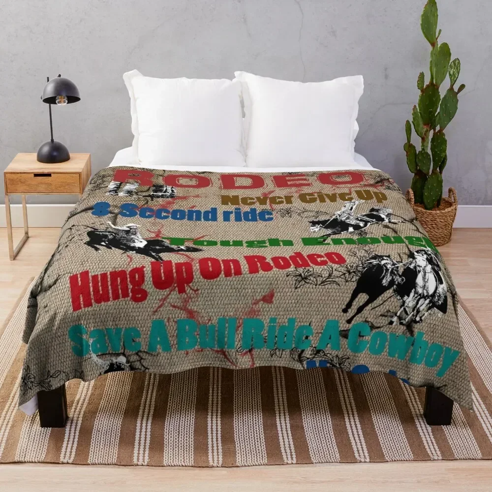 

RODEO ART, RODEO TEE SHIRTS, ROUGH STOCK RIDERS Throw Blanket Luxury Designer for babies Flannel Vintage Blankets