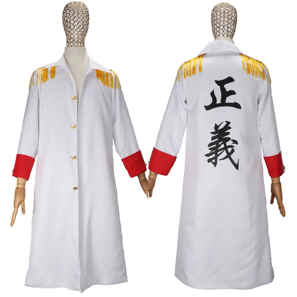 Sakazuki Akainu Cosplay Cloak Coat Piece Garp Admiral Of The Navy Roleplay Costume Halloween Disguise Suit For Adult Men