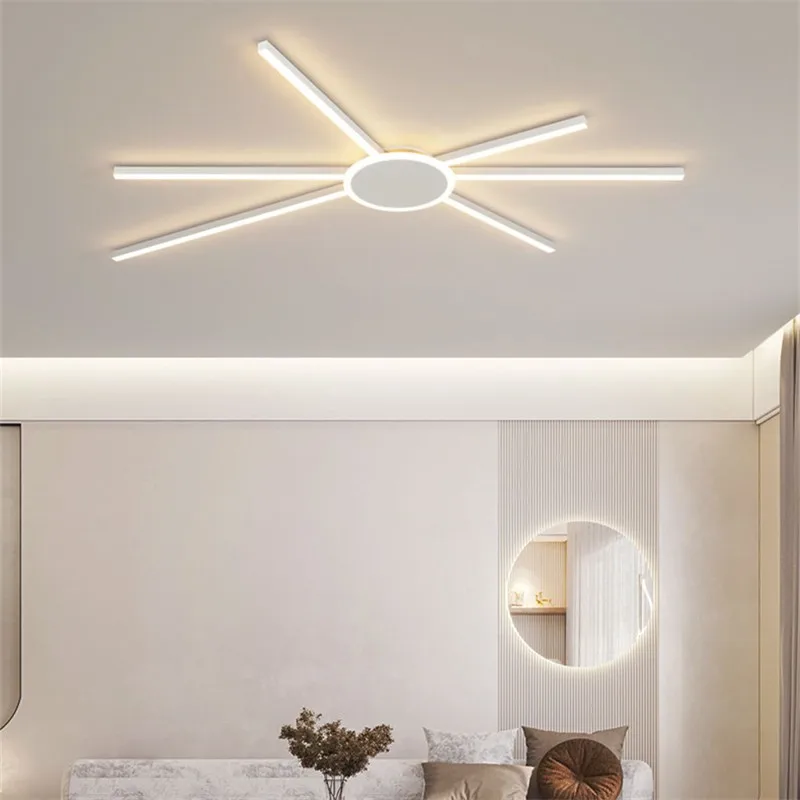 

led black ceiling lights bedroom nordic long lamp decorative minimalist light living room designer home kitchen light