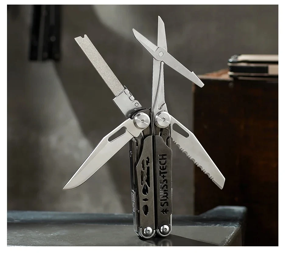 SWISS TECH 37 IN 1 Multi-Tool Pliers Folding Knife Replaceable Parts Outdoor Survival Hiking Camping EDC Tool Set Combo