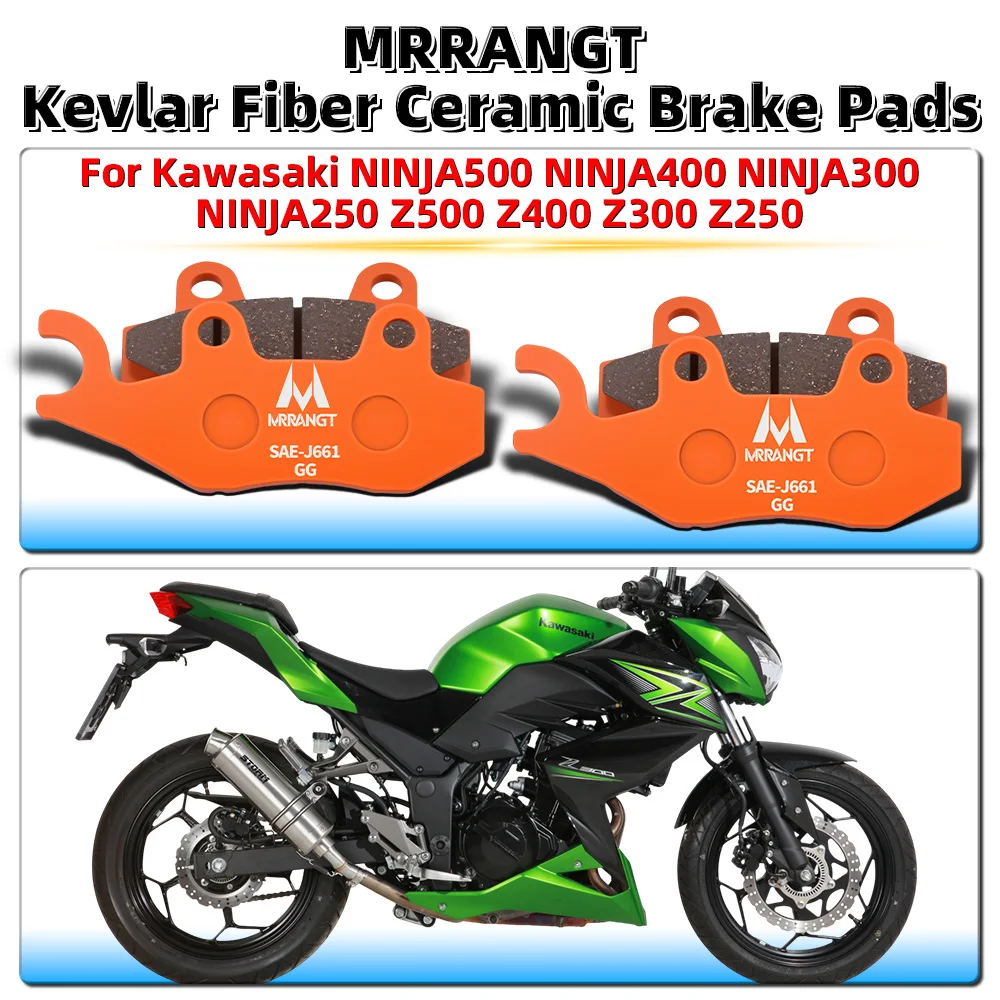 

Керамические тормозные колодки для мотоциклов, подходят для Kawasaki NINJA500 NINJA400 NINJA300 NINJA250 Z500 Z400 Z300 Z250