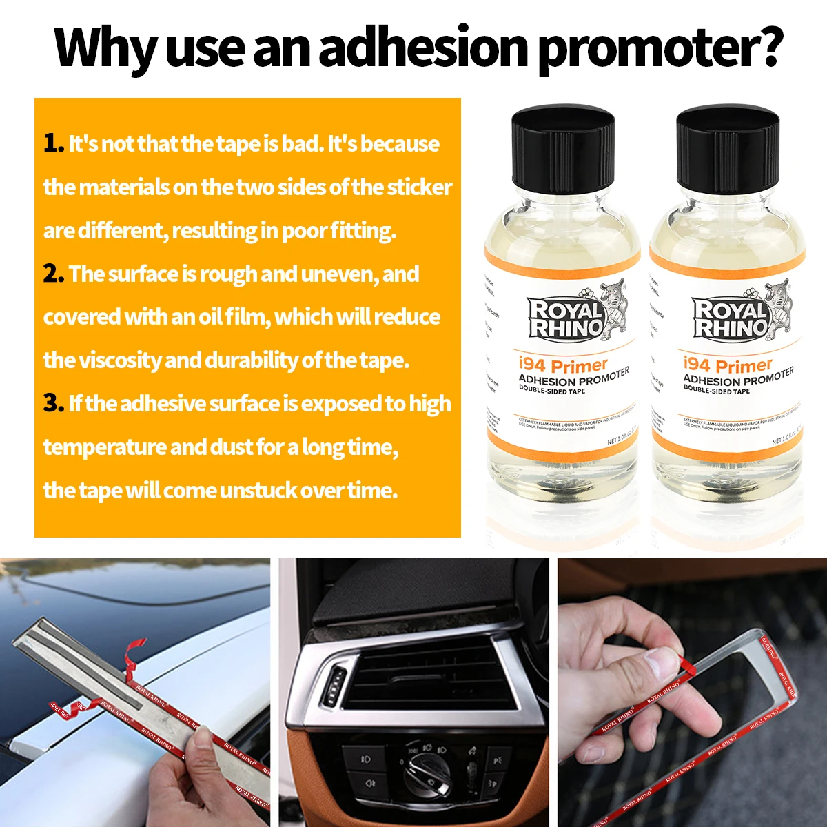 30ML I94 Primer Adhesion Promoter Primer for Acrylic Foam Tape for Car Trim Automotive LSE Plastics PP/TPO Kitchen Bathroom