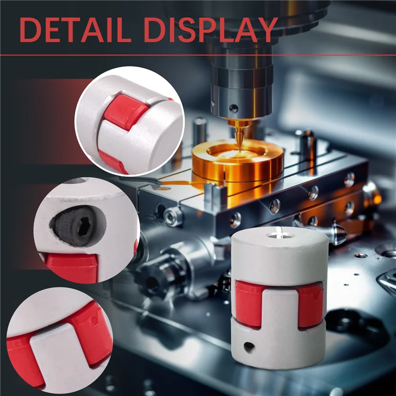 B45C 5Mm x 8mm x 25mm CNC Motor de passo Flexível Ameixa Mandíbula Eixo Acoplador Novo