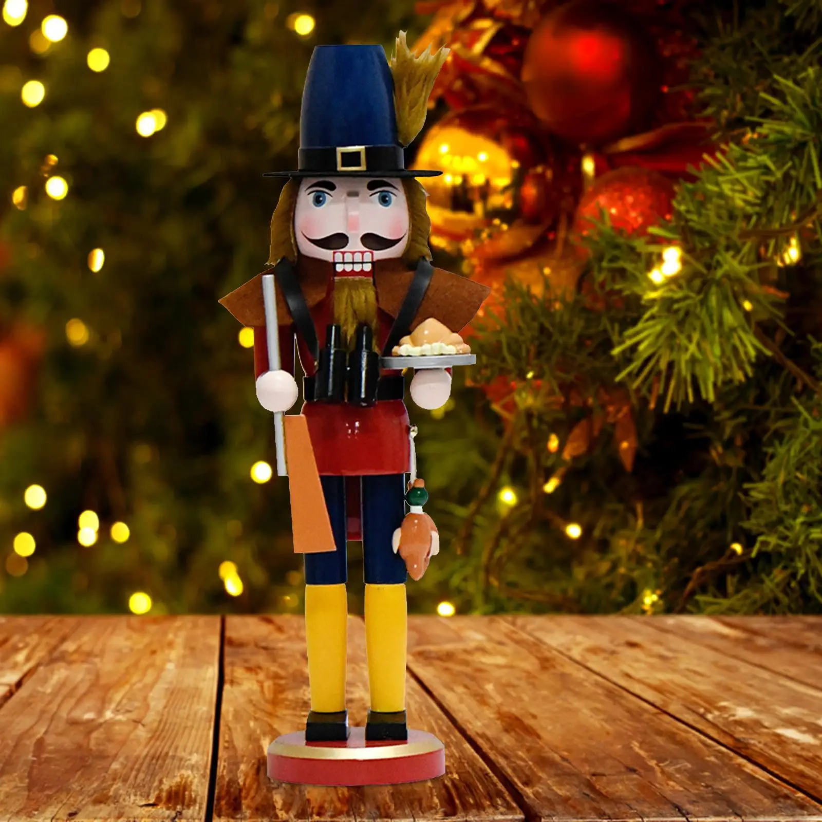 Traditional Wooden Nutcracker Ornament for Party Scene Layout Bedroom