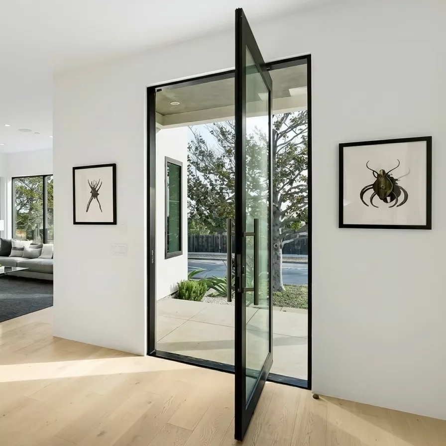 All Weather Durable Glass Pivot Door High Quality Entrance Security Revolving Doors Affordable Finished Product Glass Doors