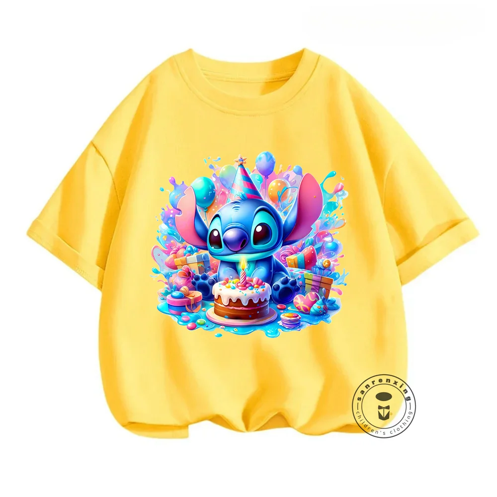 Stylish Summer Wear for Boys Girls Featuring Cartoon Prints of Stitch Marvel Fashionable Comfy T-Shirts Perfect for Any Occasion