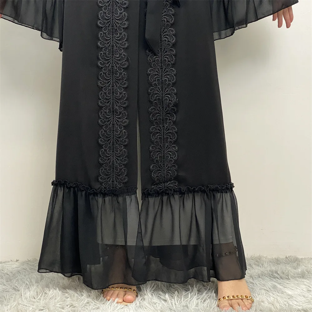 Eid Mubarak Muslim Women Open Abaya Ramadan Dress Kimono Cardigan Islam Jalabiya Arab Robe Dubai Turkey Kaftan Longue Musulmane