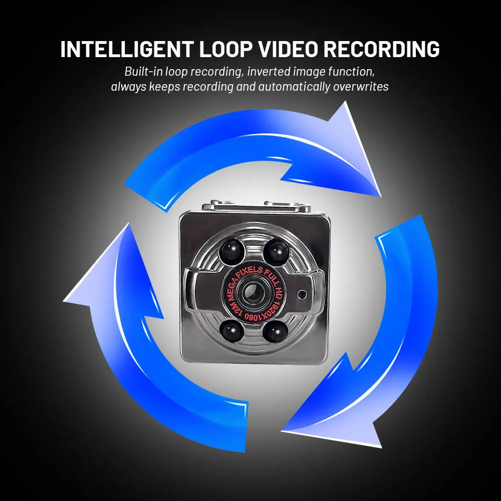 كاميرا صغيرة HD 1080P سجل مراقبة كاميرات الفيديو البسيطة للرؤية الليلية الرياضة فيديو حماية المراقبة عن بعد كاميرا المنزل الذكي