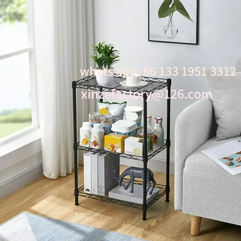 

Customizable Standing Storage Shelf Detachable Storage Rack Corrosion Resistant 3 Tiers Strong Load-bearing Kitchen