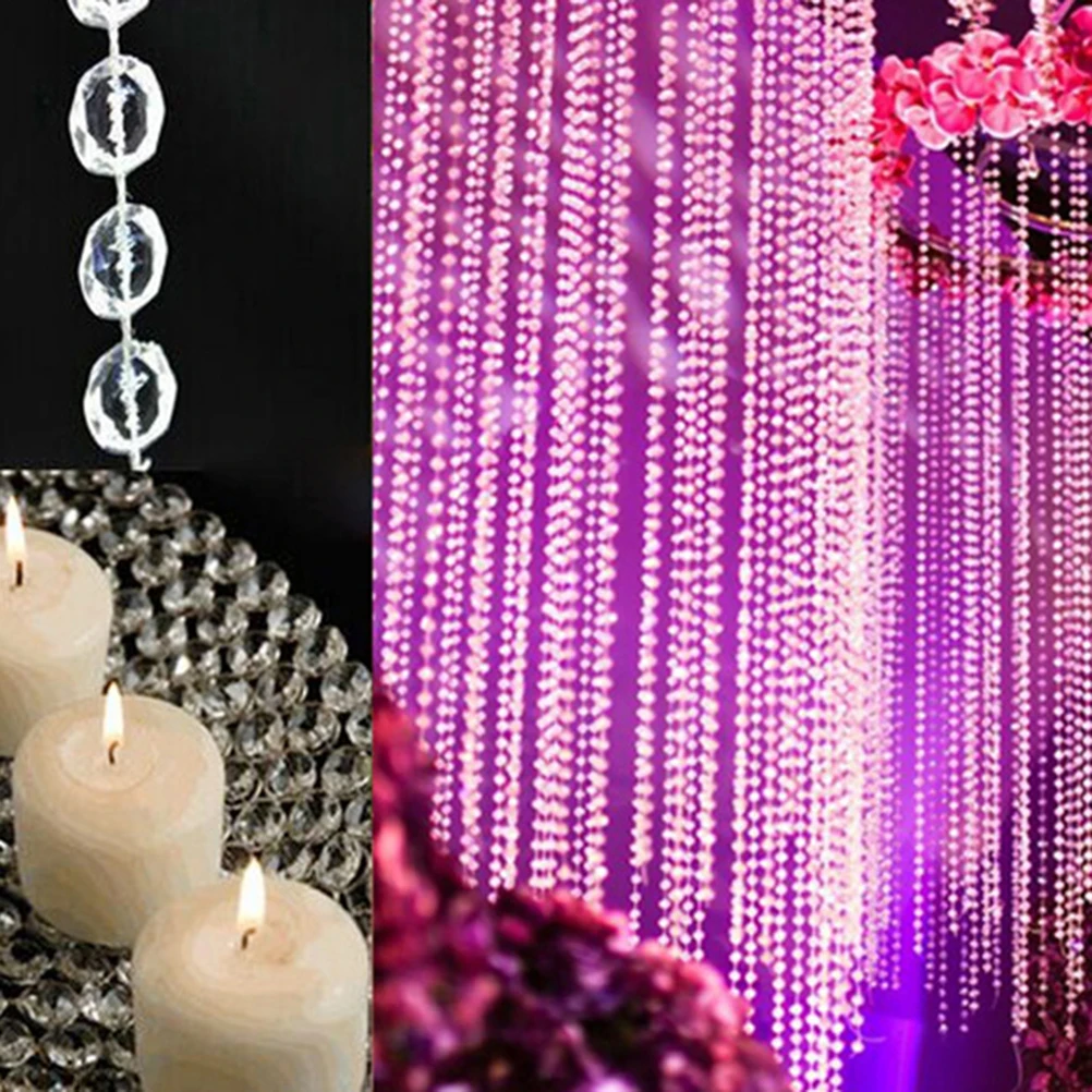 

30M Long Clear Bead Strands High Quality Acrylic String Decoration for Windows Doors Trees Parties Weddings Events Indoor