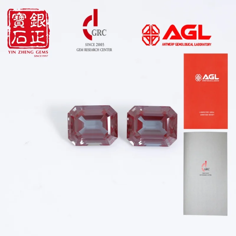 

YinZheng Red Bottom OCT Cut Lab Alexandrite Czochralski Provide Selectable AGL Certificate Loose Gemstone Cultivate Alexandrite
