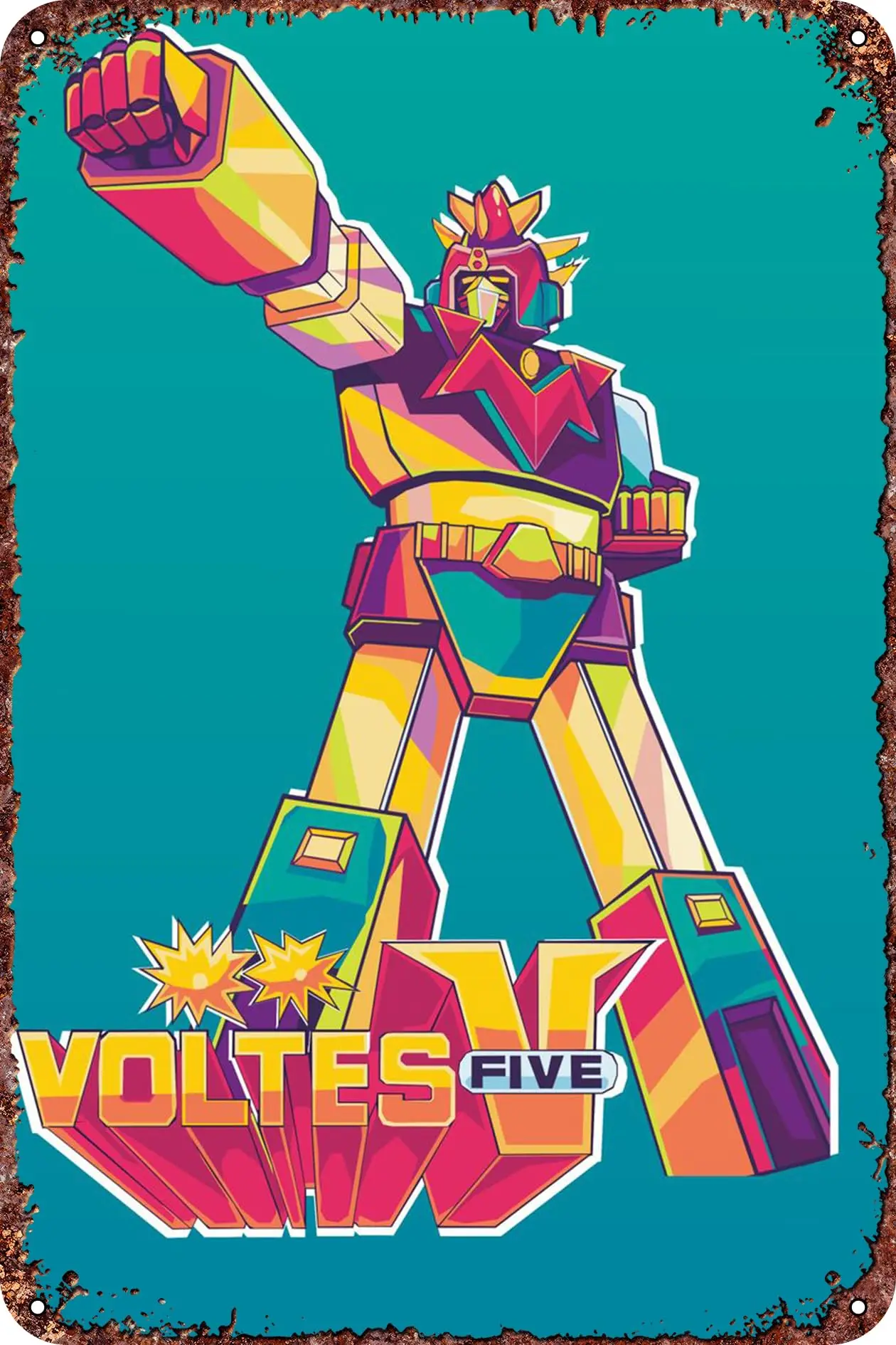 Voltes 5 WPAP Ретро аниме металлический жестяной плакат Декор для гостиной кафе декоративный знак на стену 12x8 дюймов