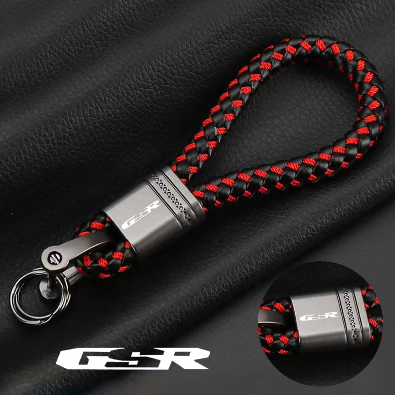

For Suzuki GSR 400 GSR600 GSR750 GSR 400 600 750Accessories Custom LOGO Motorcycle Braided Rope Keyring Metal Keychain