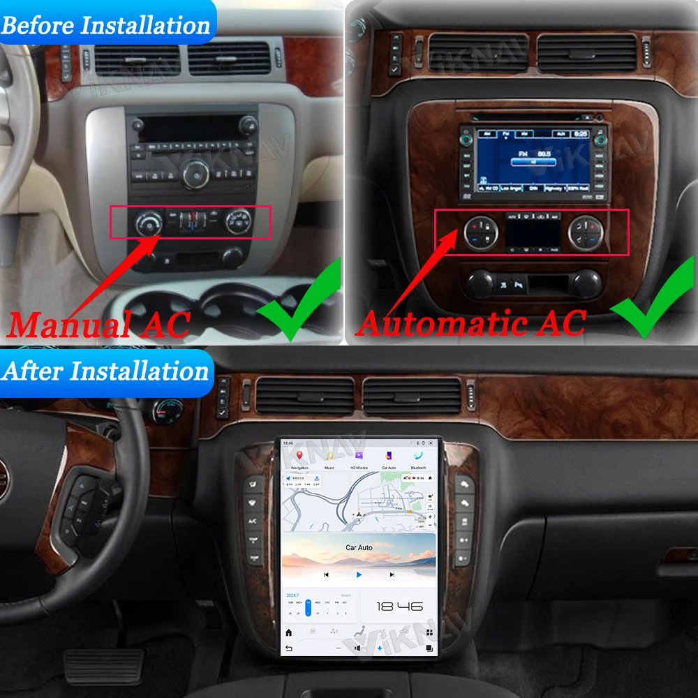 Vertical Screen Carplay Car Radio For GMC YUKON/Chevy Suburban Tahoe 2007-2013 GPS Navigation Multimedia Player Android Auto