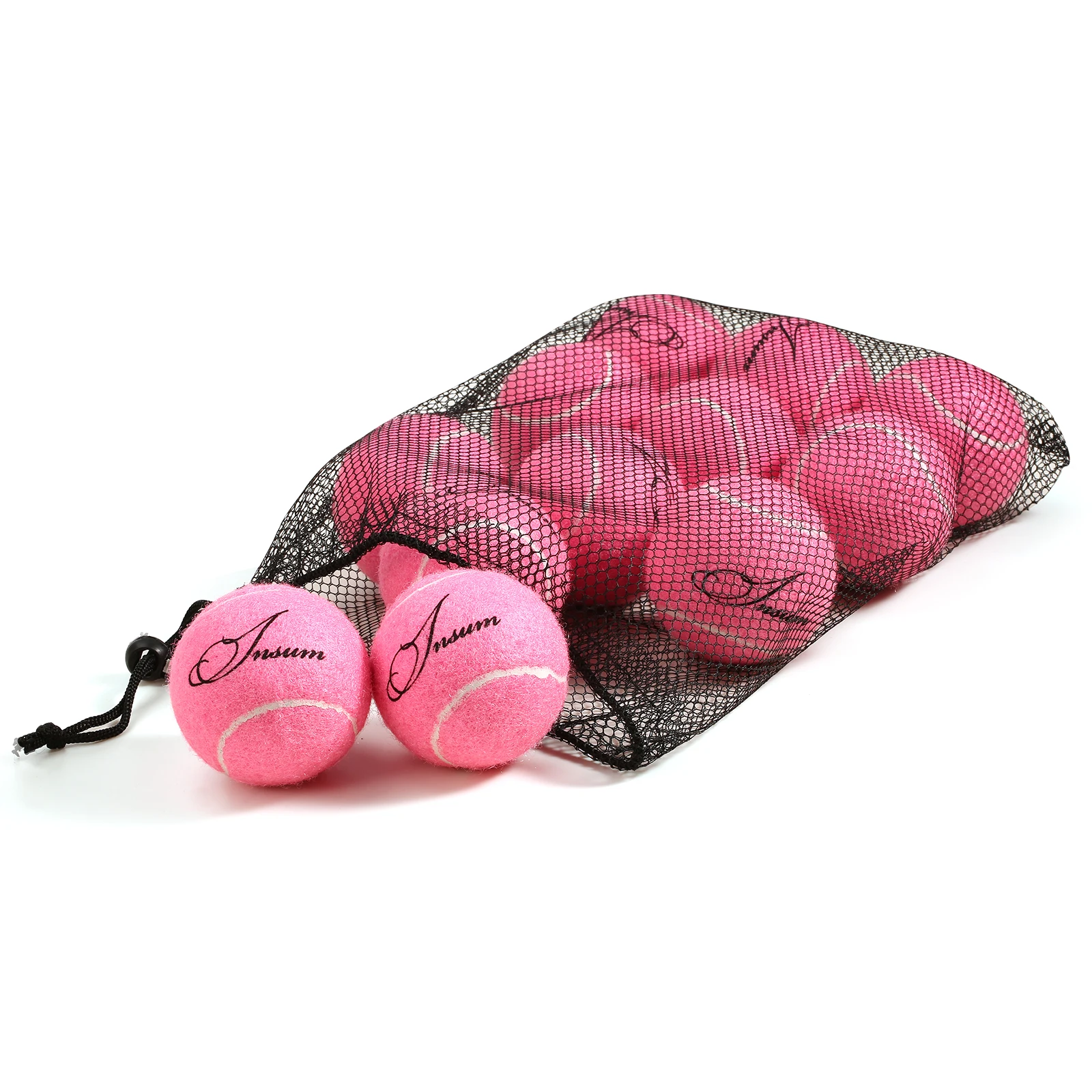 INSUM 12PCS palline da Tennis per principianti pratica allenamento palline da Tennis Pet Dog Tenis Ball con borsa a rete per un facile trasporto