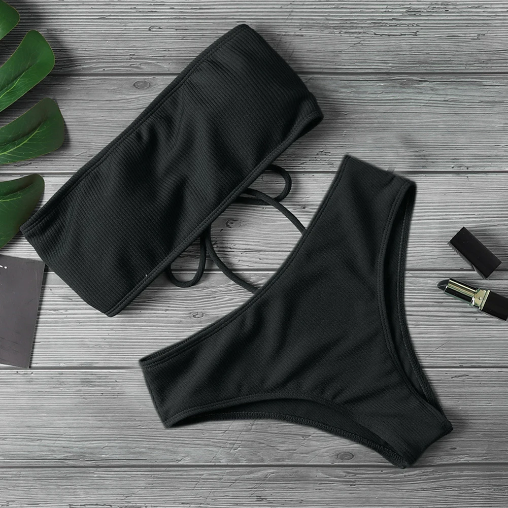 Summer Vacation Pink High Waist Swimwear High Waist Bikini Set Bathingsuit Summer Beachwear Brand New Casual Style