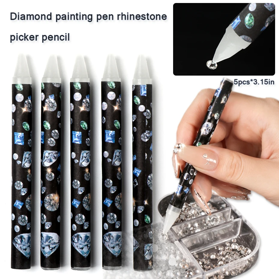 5pcs Nail Art Rhinestone Pen S - đánh giá và giá Resin Art Pen