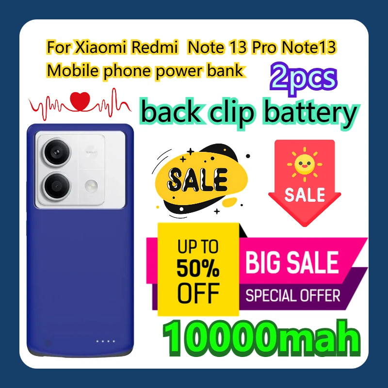 

For Xiaomi Redmi Note 13 Pro Note13 Mobile phone back clip battery power bank 2pcs