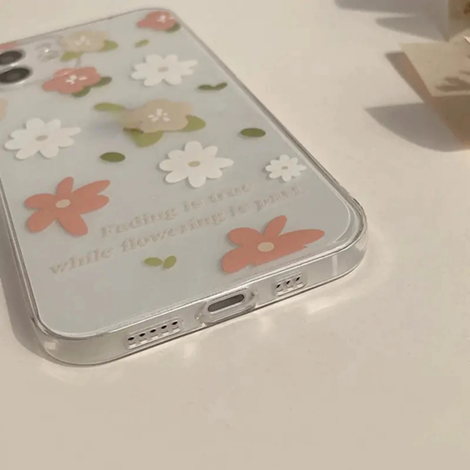 Flower Silicone Transparent Shock Absorbent Protective Case For IPhone Series