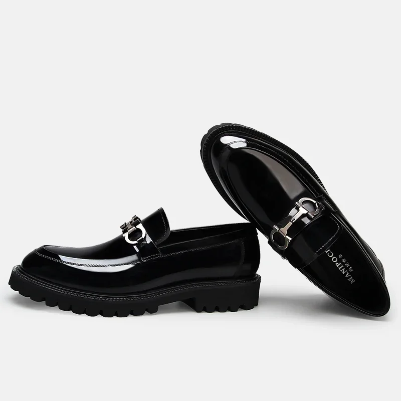 

2024 New Glossy Loafers Trend Leather Joker Wedding Men's Business Dress Casual Shoes