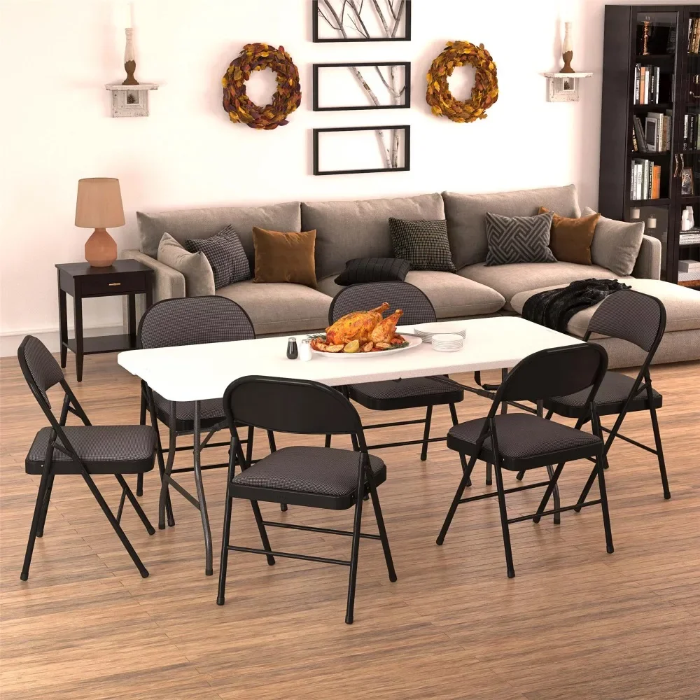 Table pliante de 6 pieds en blanc moucheté