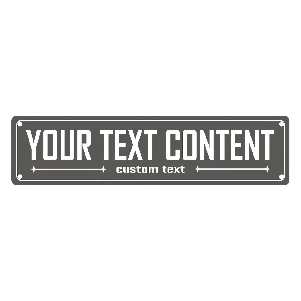 40x10cm [2D Flat] Neutral Gray Street Waterproof Dustproof Aluminum Plaque Personalized Custom Text Wall Sign Only For Decoratio