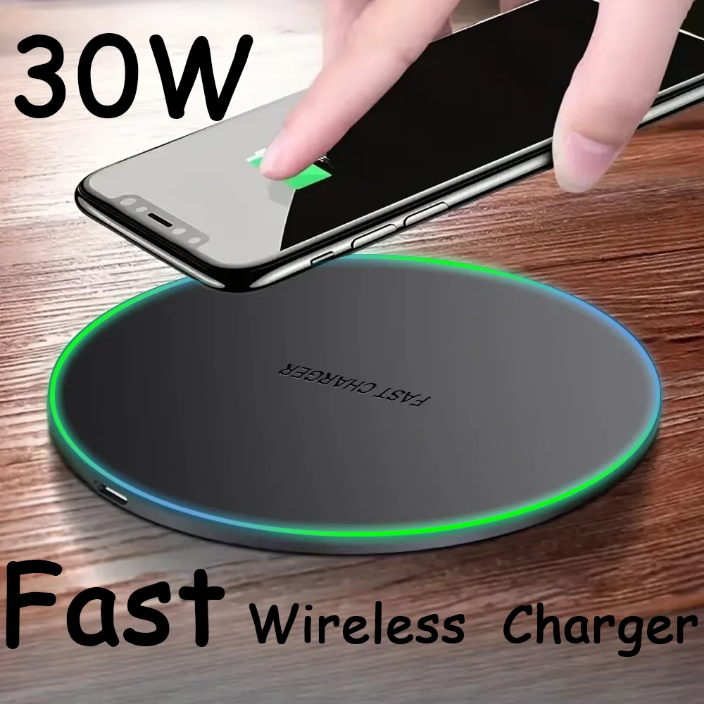 30W Wireless Charger for IPhone17 16 15 14 13 12 X XR XS Max 8 for Samsung S24 S23 S22 S10 S20 Note10 20 Xiaomi Huawei Phone