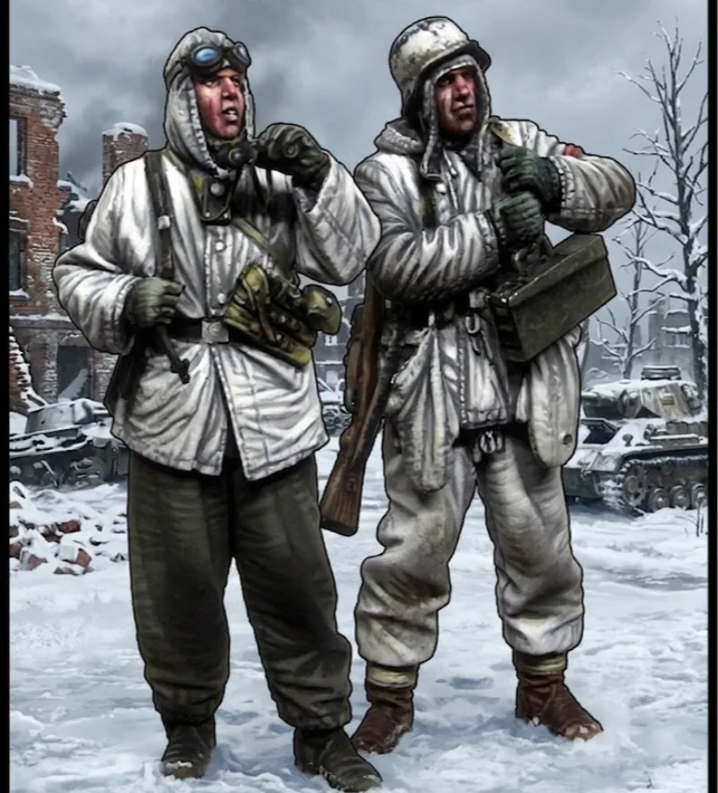 1/35 Maßstab Druckguss-Harzfigur, Zusammengebauter Modellbausatz, Historische Militär-Miniatur-Skulptur, Infanterie 2, Unmontiert und Unbemalt