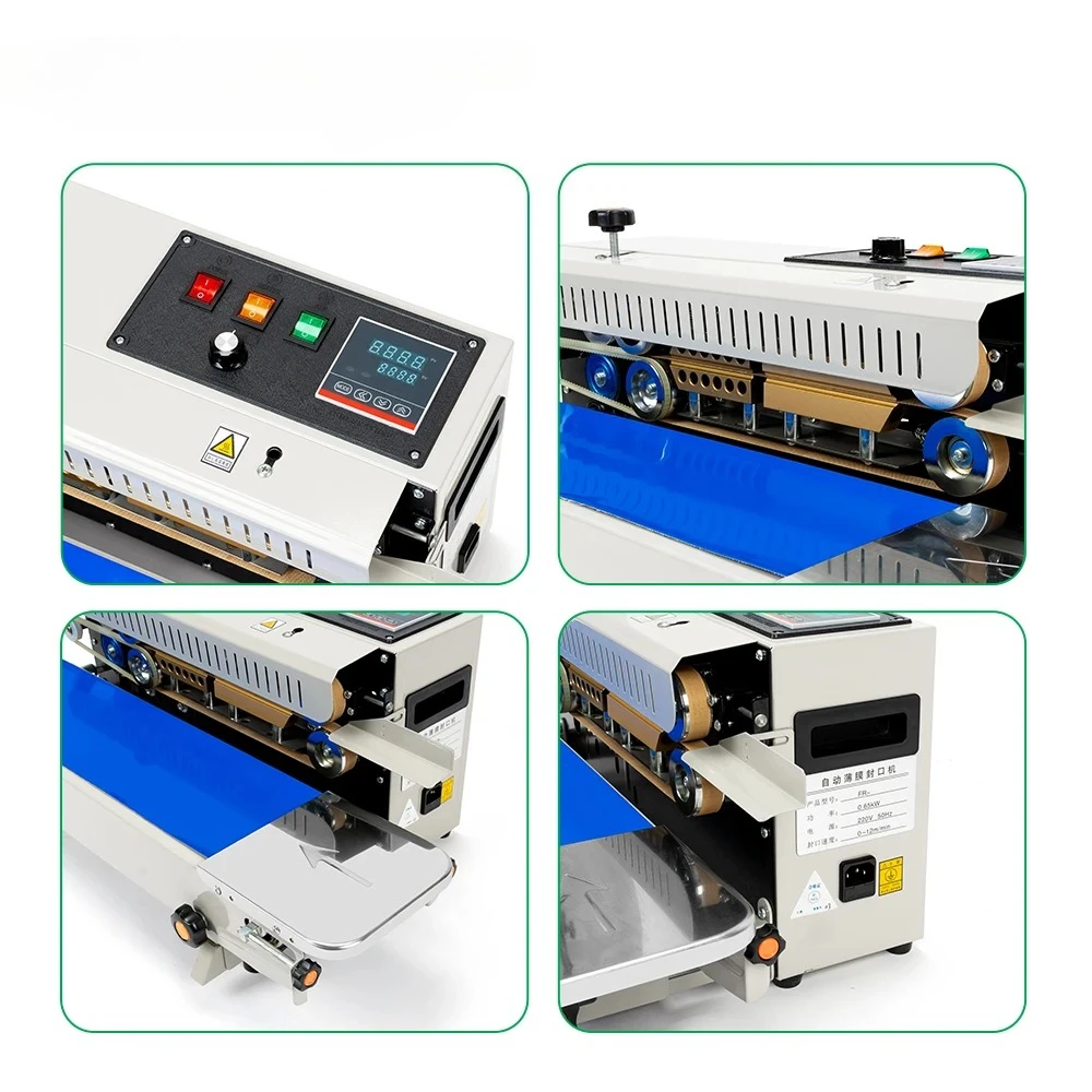 FR-900C Spray  Automatic Horizontal Plastic Bags Heat Sealing Machine Continuous Band Sealer Machine