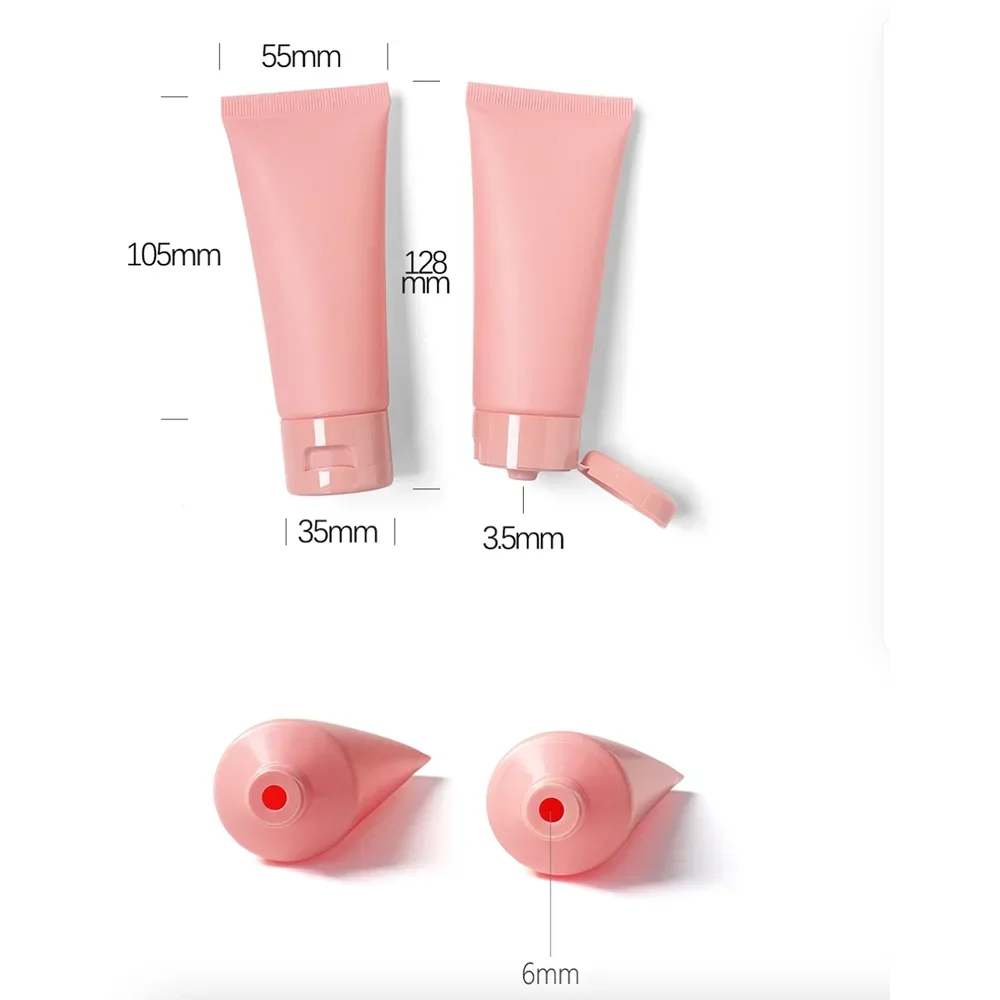 60g Rosa Opaco Cosmetico Tubo Morbido 60ml Lozione Crema Contenitore Riutilizzabile Detergente Shampoo Fondotinta Spremere Bottiglia Vuota