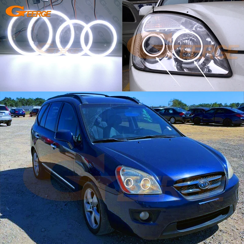 For KIA Carens Rondo UN 2006 2007 2008 2009 2010 2011 2012 Excellent Day Light Ultra Bright COB Led Angel Eyes Kit Halo Rings