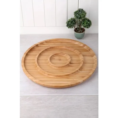 Mme Shop Placa de presentación de servicio de bambú de gran tamaño