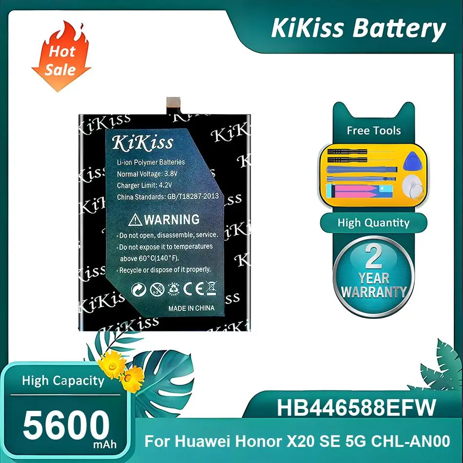 

KiKiss Battery For Huawei Honor X20 SE 5G CHL-AN00,HB446588EFW,5600mAh
