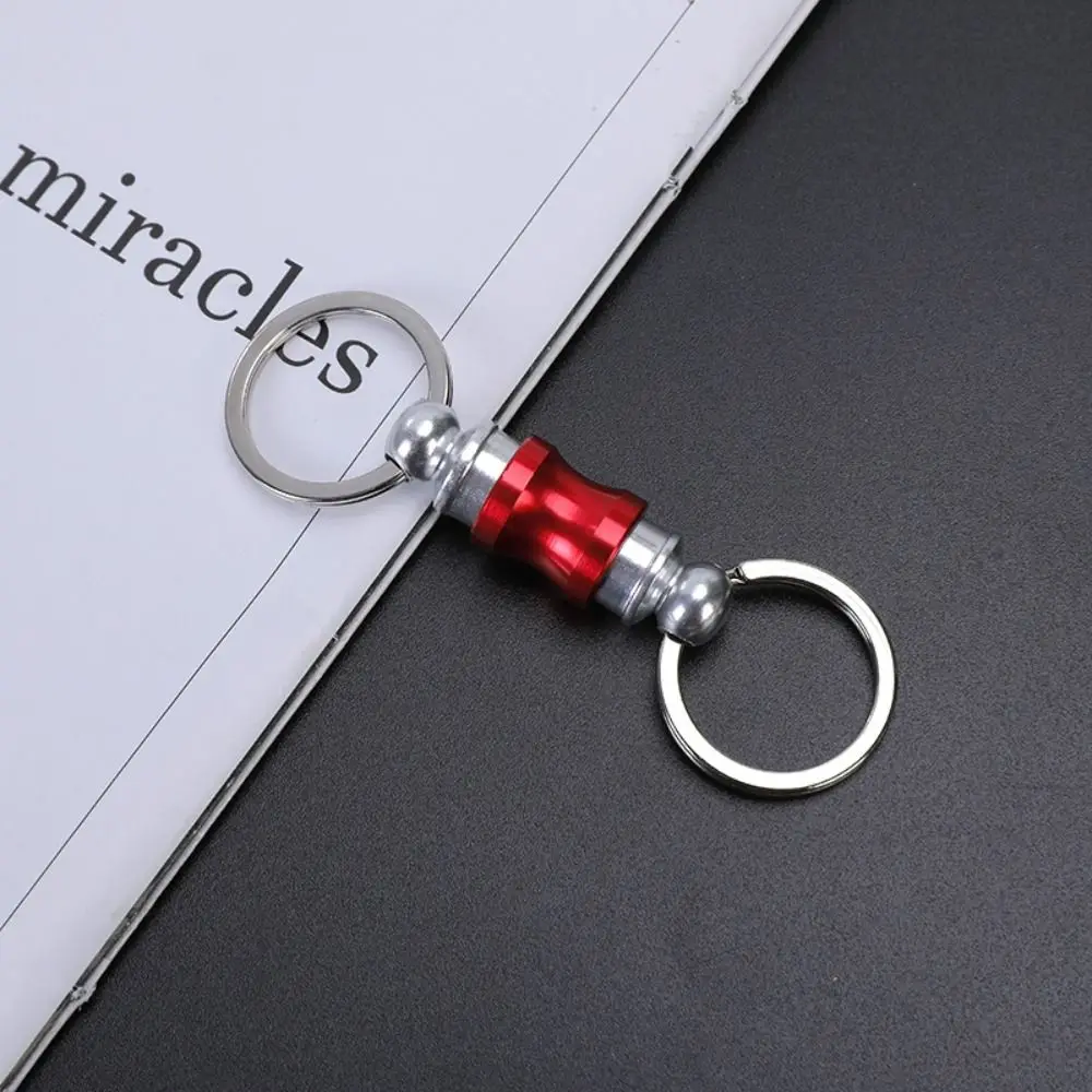 Double Headed Quick Release Keychain Aluminum Alloy Retractable Detachable Keychain 360° Rotation Compact Clip Pull Apart Buckle